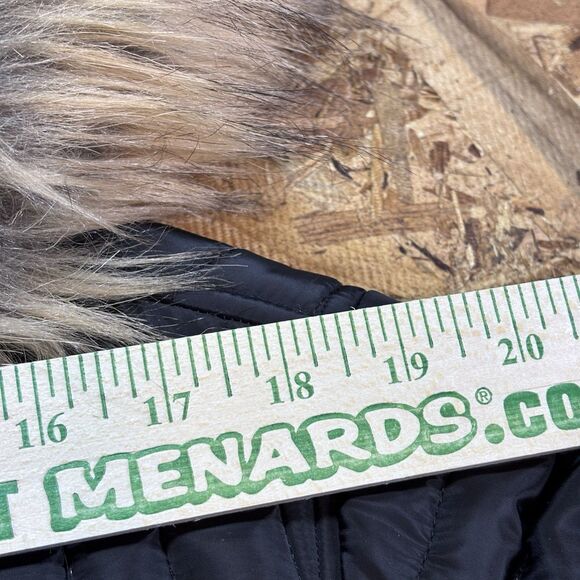 Rocawear Classic Black Long Puffer Coat women's 2X Winter Parka Faux Fur Hooded - Picture 16 of 16